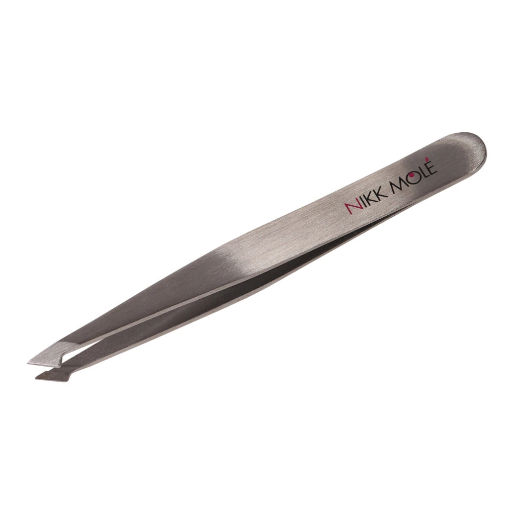 Tweezer beveled Nikk Mole Silver