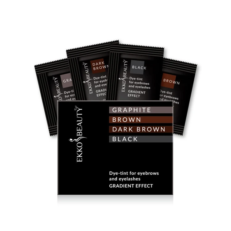 Paint-tint set for eyebrows and eyelashes Ekko Beauty Gradient Effect, sachet